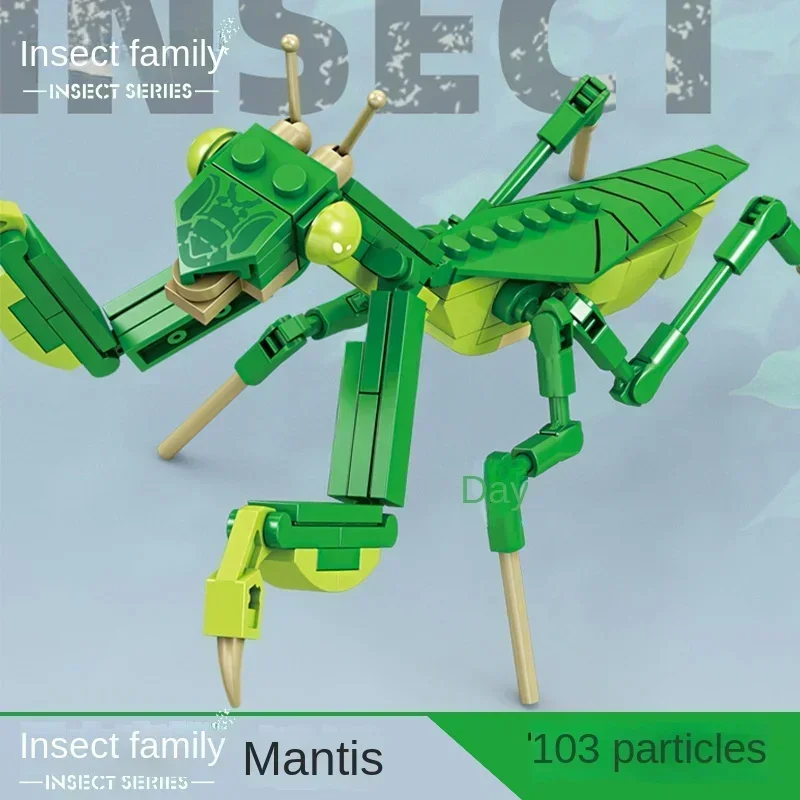 New Creative Insect Series Butterfly Building Block Beetle Mantis Biological Model Decoration Bricks Toy Gift For Kids Adult