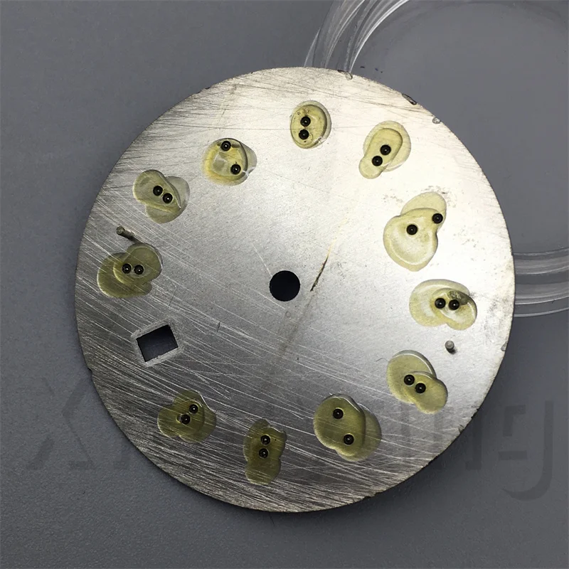 NH35 33,5 мм циферблат часов текстурированный циферблат градиент черный зеленый синий с зеленым C3 светящиеся детали для модификации часов для механизма NH35