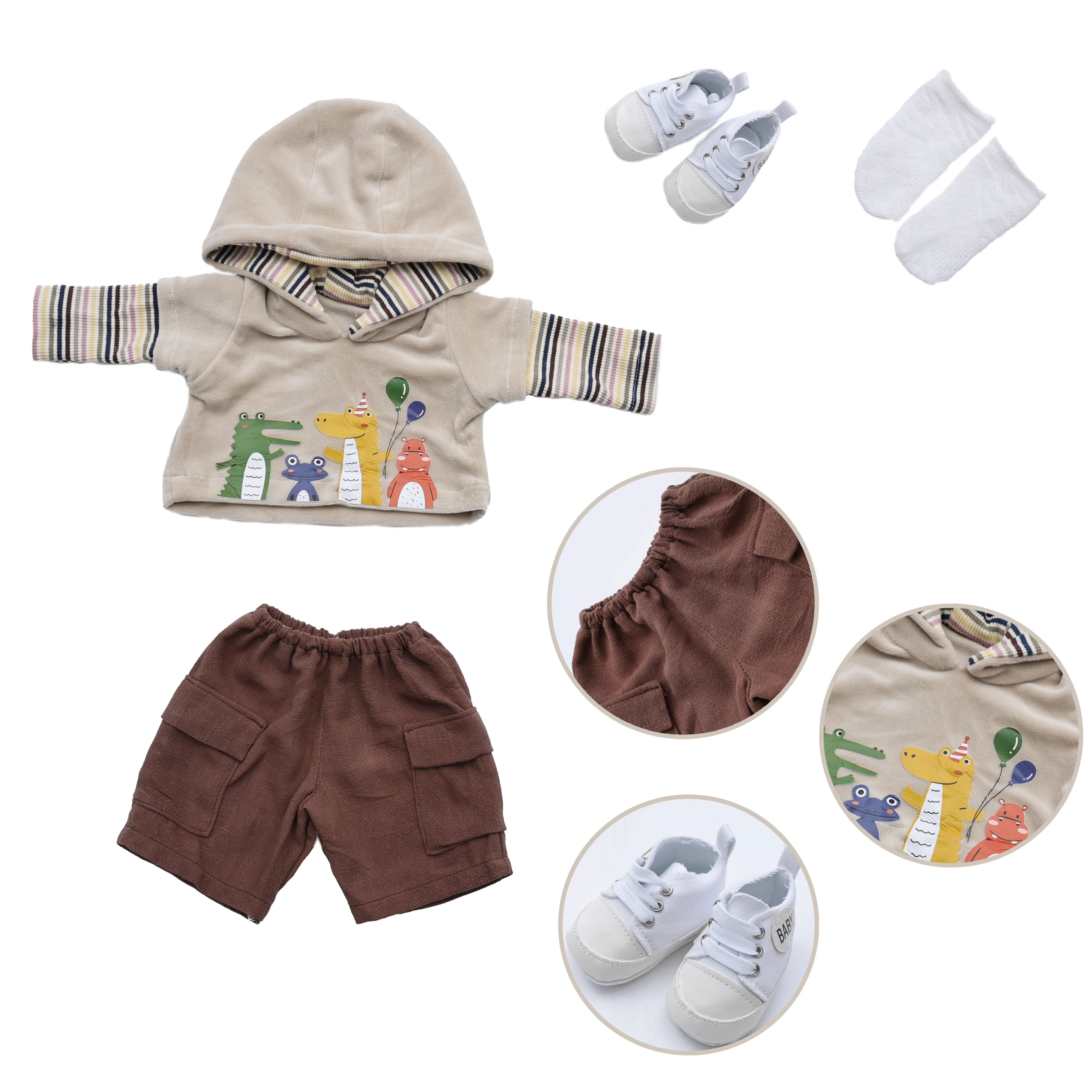 35 stks Cloveray Reborn Babypop Kleding Ontwerp Geschikt 20-Inch Poppen Verkleden Victoriaanse Rollenspel Dress Up Accessoires