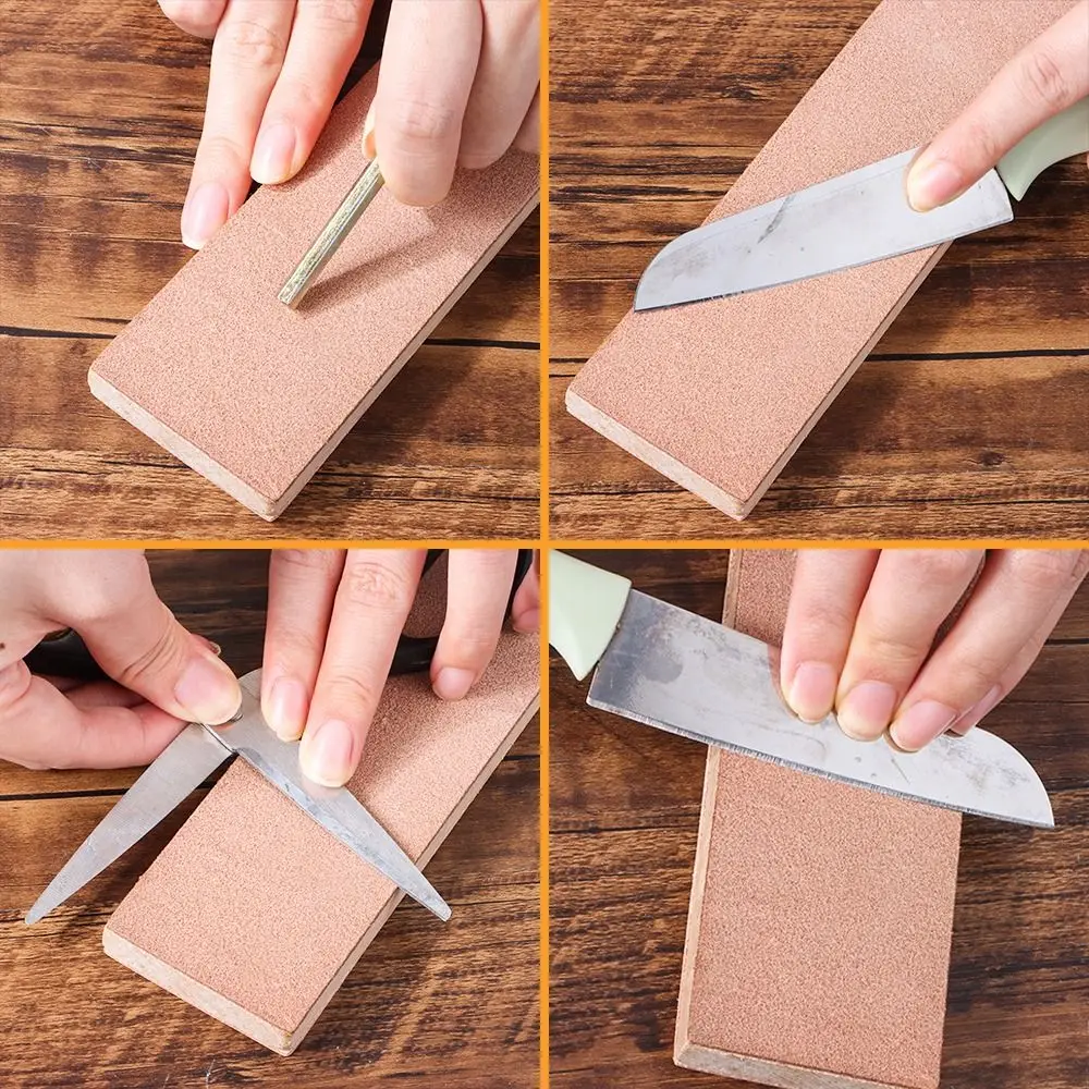 Knife Sharpener Set Wooden Handle Leather Sharpening Strop Handmade Razors Polishing Board And Polishing Wax Leather Paste view 2
