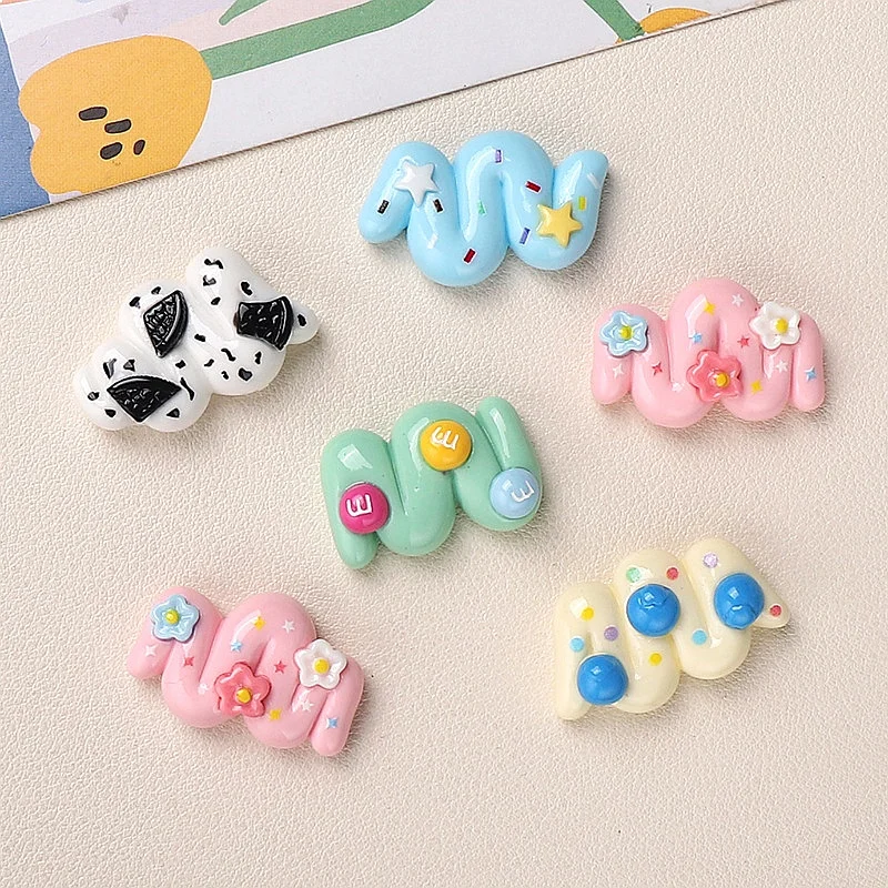 100pcs Kawaii Resin Cabochon Flatback DIY Accessories Craft for Phone Case Hairpin Keychain Earrings Scrapbook Dollhouse Decor