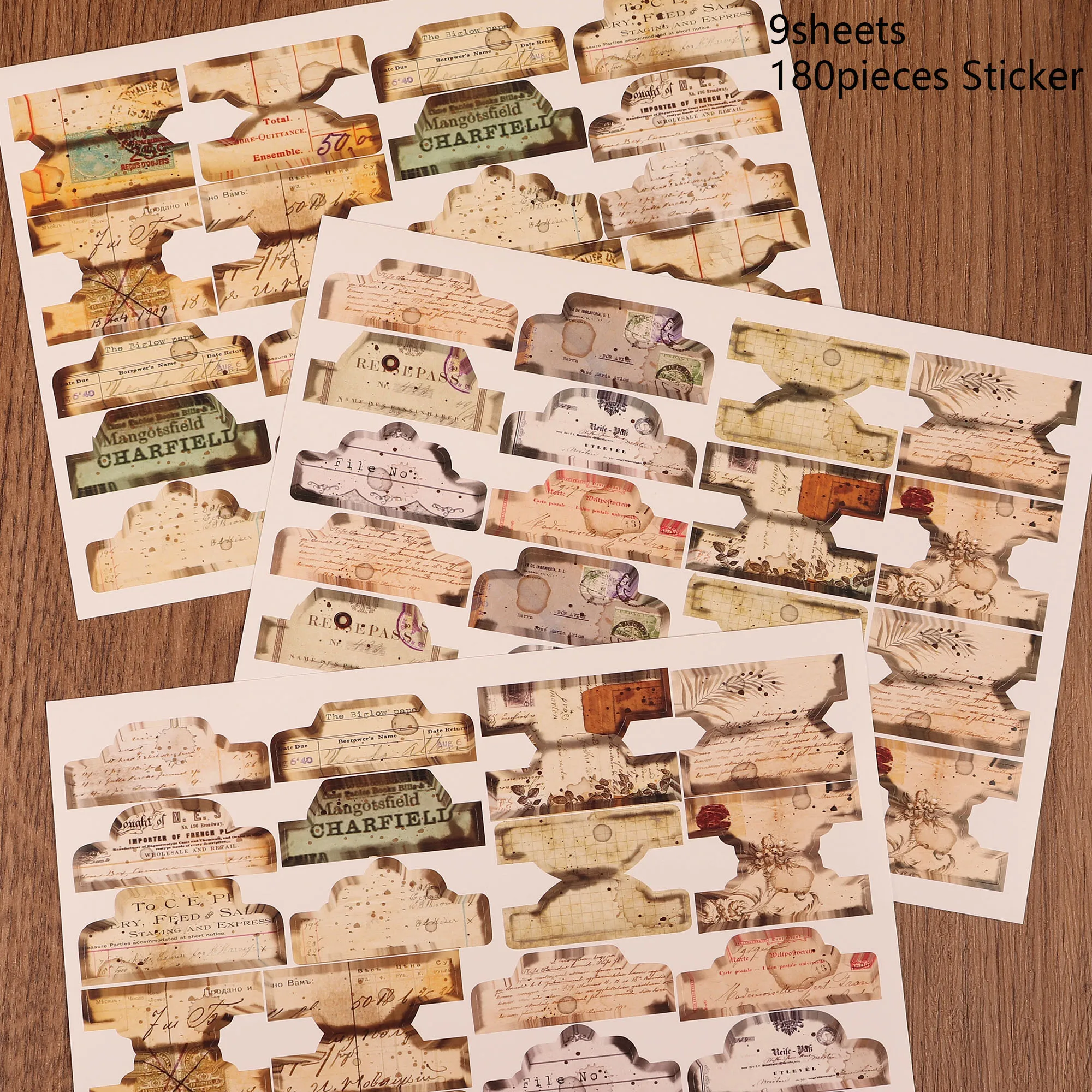 JAIIMAN126-261 Stück Vintage-Etikettenpapier, selbstklebender Aufkleber, für Etikettendekoration, Scrapbooking-Zubehör, Junk-Tagebuch-Sets, Basteln – Detail 5