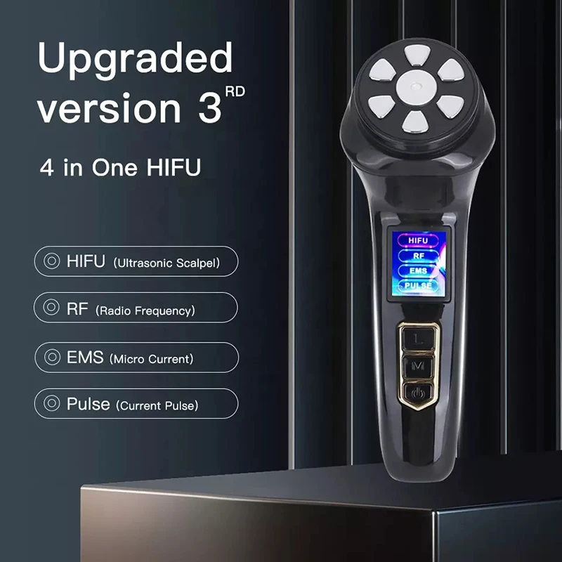 Newest 4 in 1 Mini HIFU Machine Ultrasound RF Facial Lifting Device EMS Lift Firm Tightening Skin Wrinkle Face Care Beauty Tools