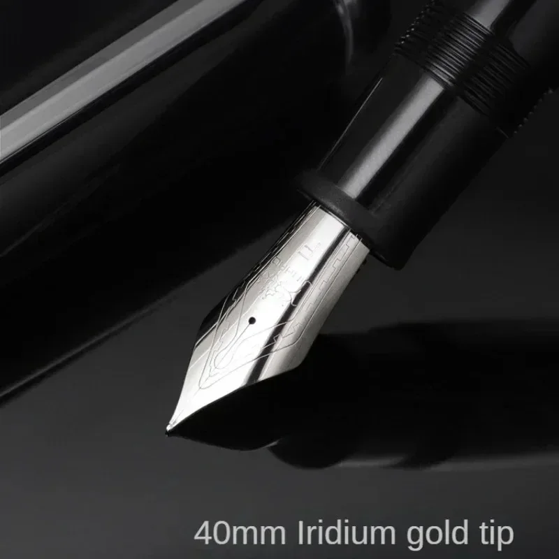 X159 Acrylic Black Fountain Pen Metal Clip Extended Fine Nib F 0.5mm Writing Pens School Office Supplies Pens Stationery