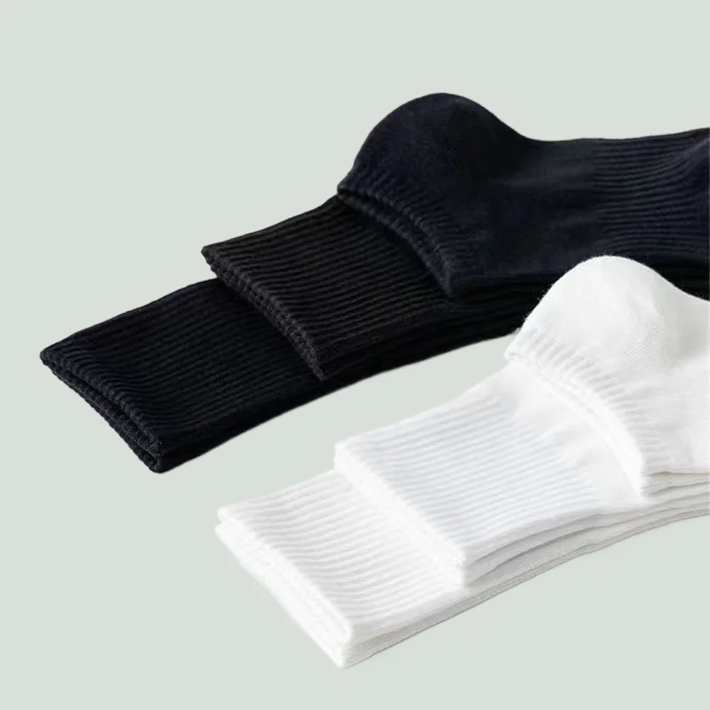 Calcetines tobilleros transpirables para hombre, calcetín de algodón suave, a la moda, blanco y negro, 4/8 pares, 2024