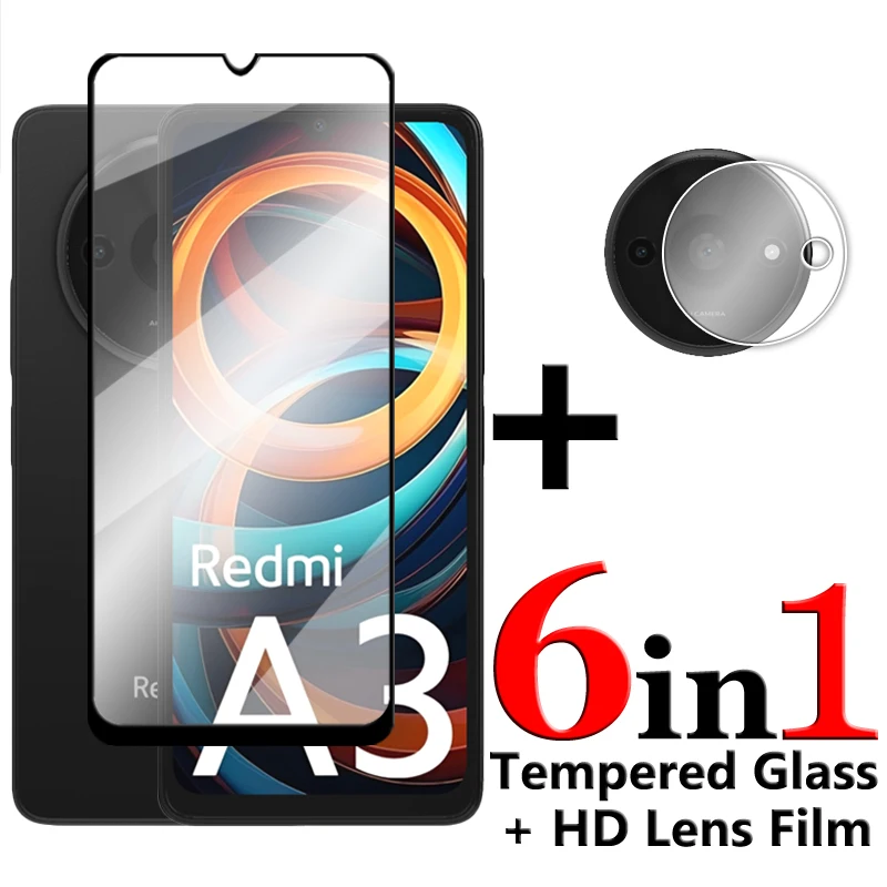 

For Redmi A3 Glass For Redmi A1 A2 Plus A1 A2 A3 Tempered Glass 2.5D Full Cover Glue HD Screen Protector For Redmi A3