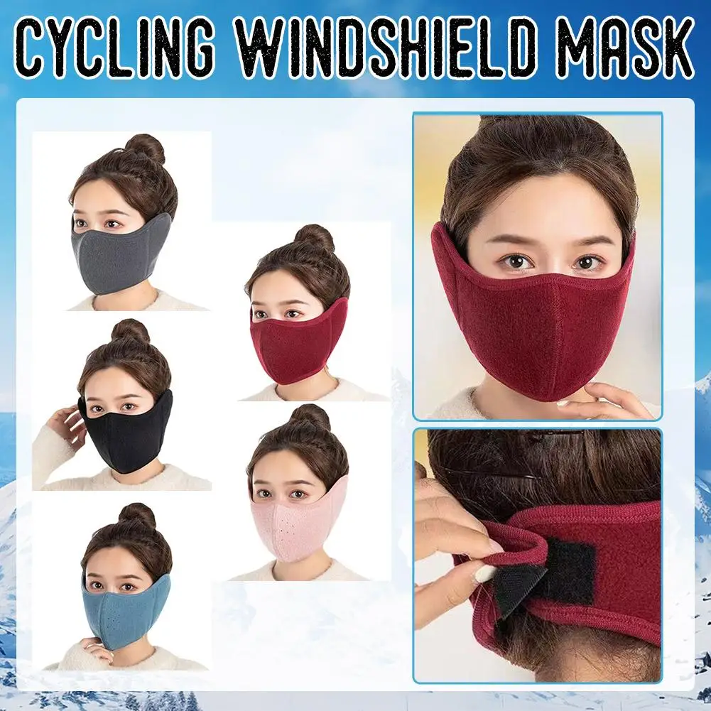 Winter Cycling Face Mask Windproof Warm Anti Dust Breathable Mask Comfortable Adjustable Cycling Outdoor Y9Q4