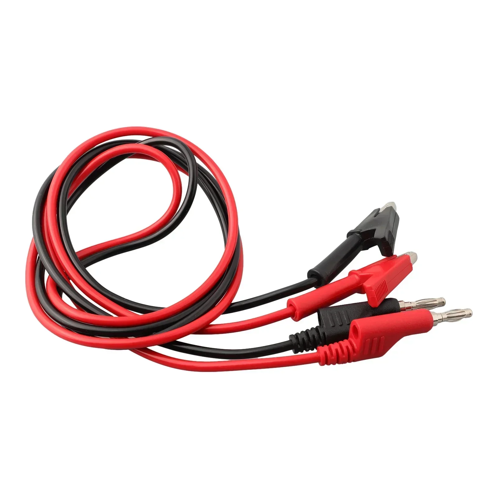 2PCS Multimeter Test Leads 1M Cable 4mm Banana Plug To Crocodile Clip Connector Pair Copper Wire Inspection Test Equip