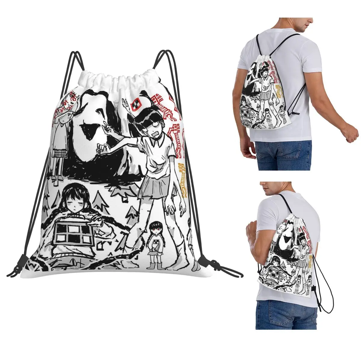 

Game Yume Nikki Madotsuki Backpacks Casual Drawstring Bundle Pocket Sports Bag Book Bags for Man Woman School