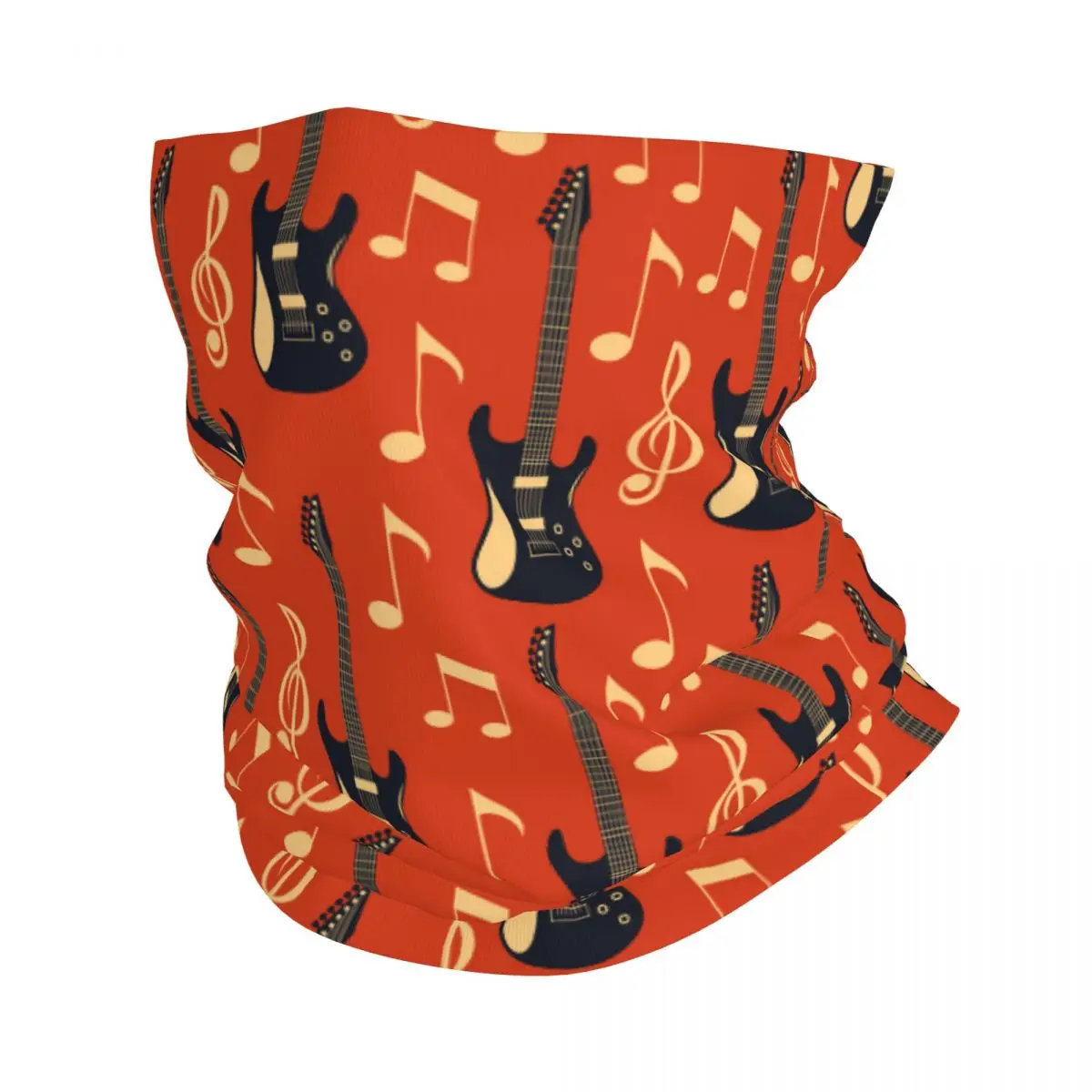 Electric Guitars With Notes Thin Bandana Neck Gaiter Wrap Scarf Headband Neck Cover