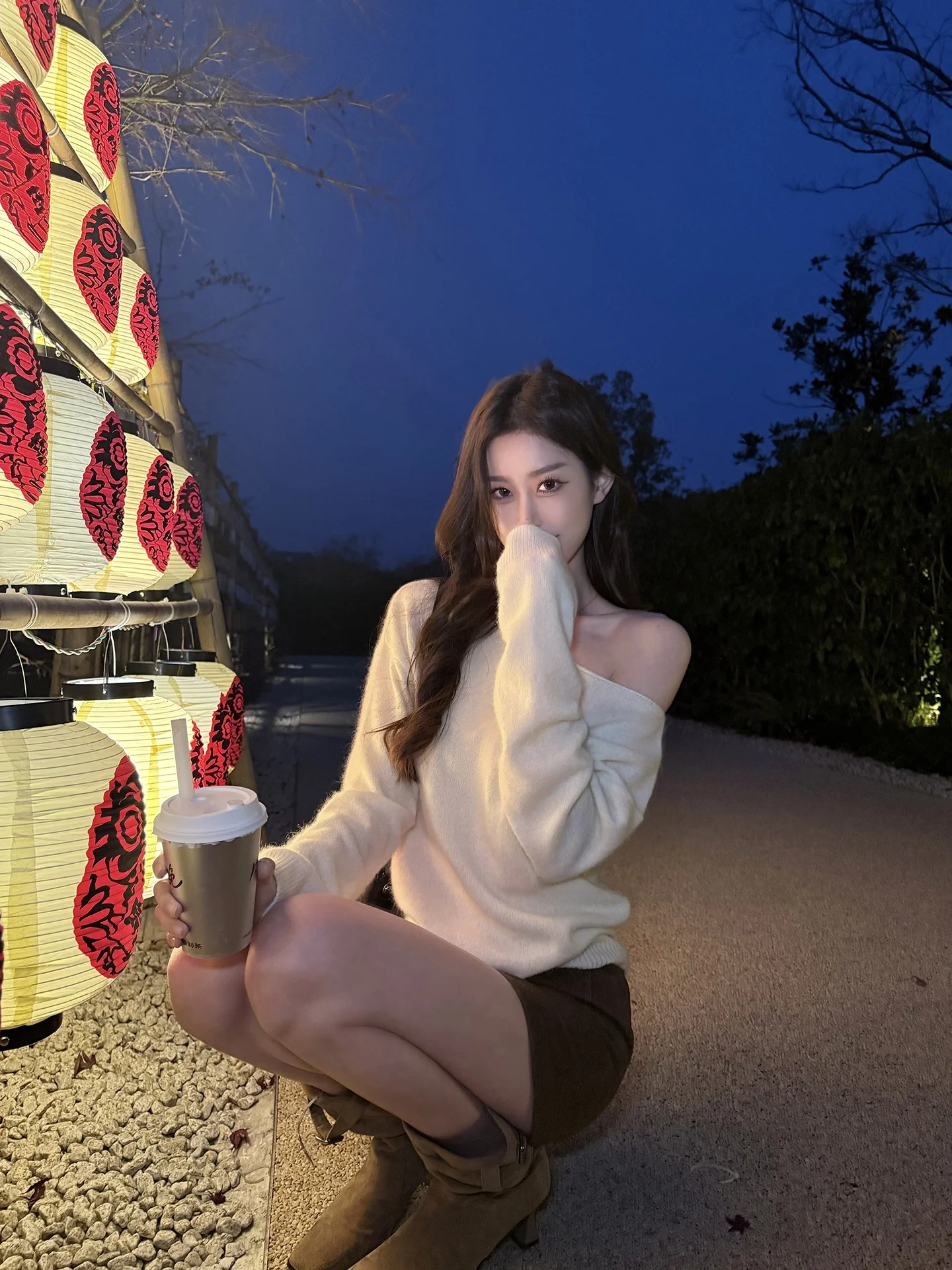 

Белый шерстяной вязаный свитер с длинным светом, женский повседневный зимний свитер Lazy Feel, Новое поступление от He Chenxi