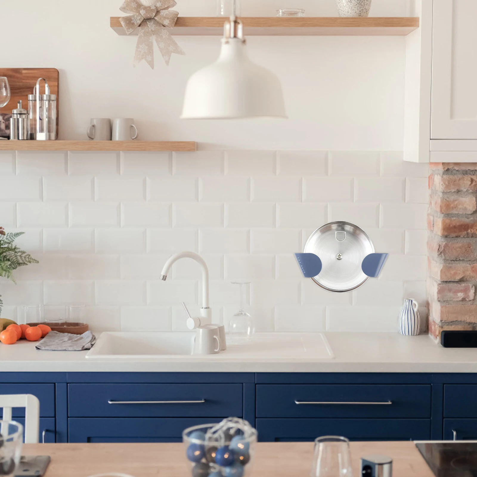 

5Pair ABS Pot Lid Storage Rack Adhesive Hook Kitchen Lid Holder Round Tray Organizer Pot Rest Shelf Kitchen Supplies