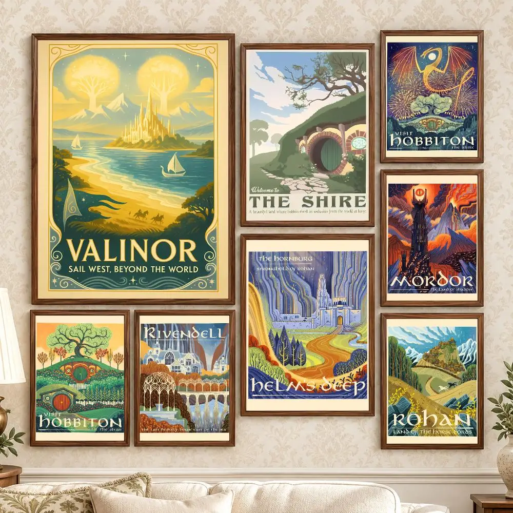 Epic Immersive Movie Scenery Hobbiton Shire Poster Wall Art For Bedroom Living Room Home Decor Holiday Birthday Gift
