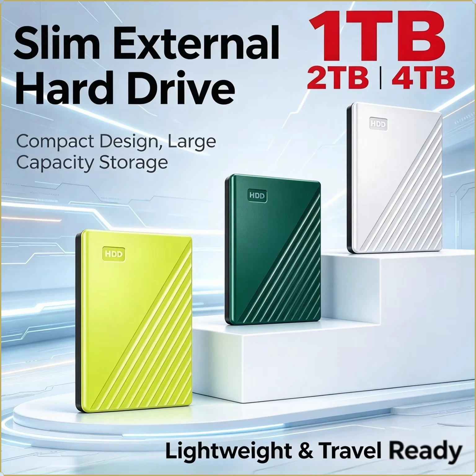 New  External Hard Drive,Fast Data Transfer, Multi‑Device Compatible Portable HDDDurable Storage Disk for Data Backup