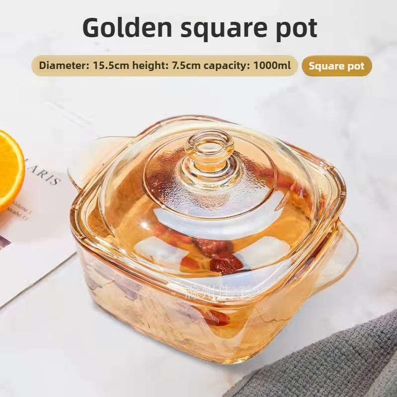 High Temperature Resistant Instant Noodle Bowl,High-value Double Ear Bowls,Cartoon Glass Soup Bowl,Can Be Used in Microwave Oven