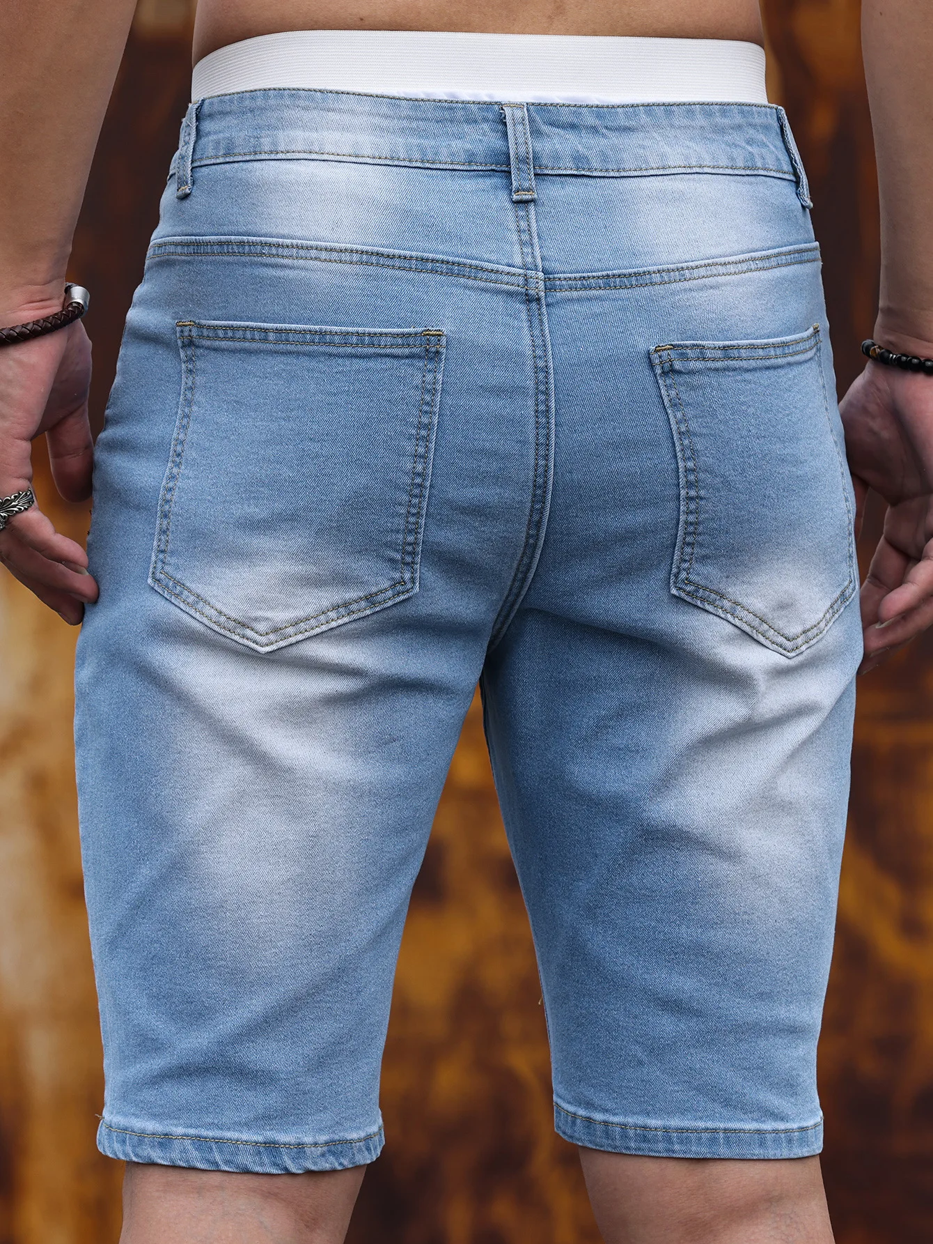 Vintage Mens Solid Color Denim Shorts 2026 Spring Summer Trendy Loose Straight Shorts Men Streetwear Outdoor Casual Jean Bottoms