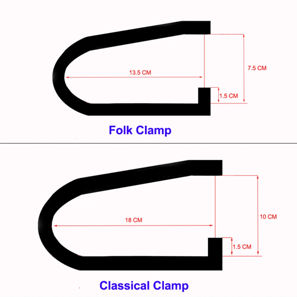 Acoustic Guitar Bridge Clamp / Cast Steel Deep Throat Clamp / Deep Reach C-Clamp Guitar Repair Tool