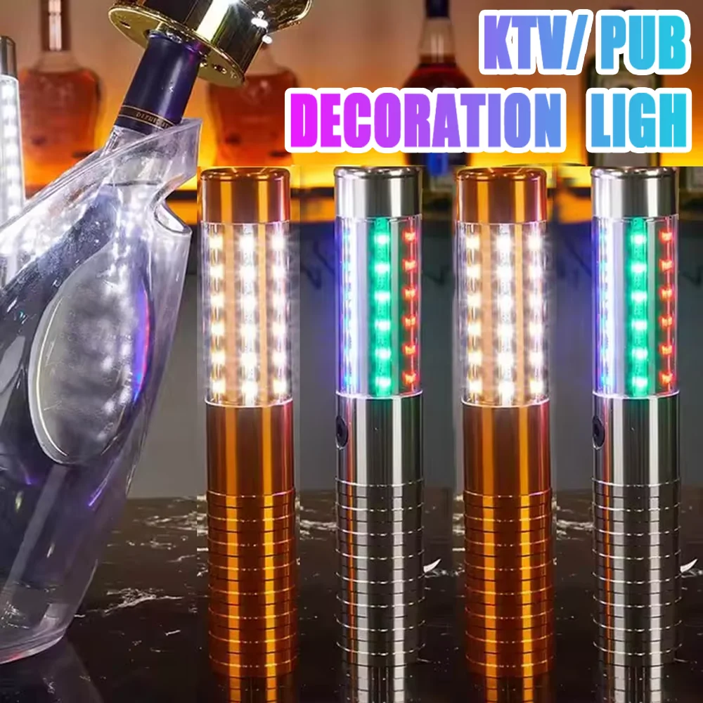 

Светодиодная стробоскопическая дубинка, бутылка шампанского, вина, сервисный бенгальский блеск для ночного клуба, КТВ, бара, светодиодная вспышка, бутылка, вспышка, декоративный свет