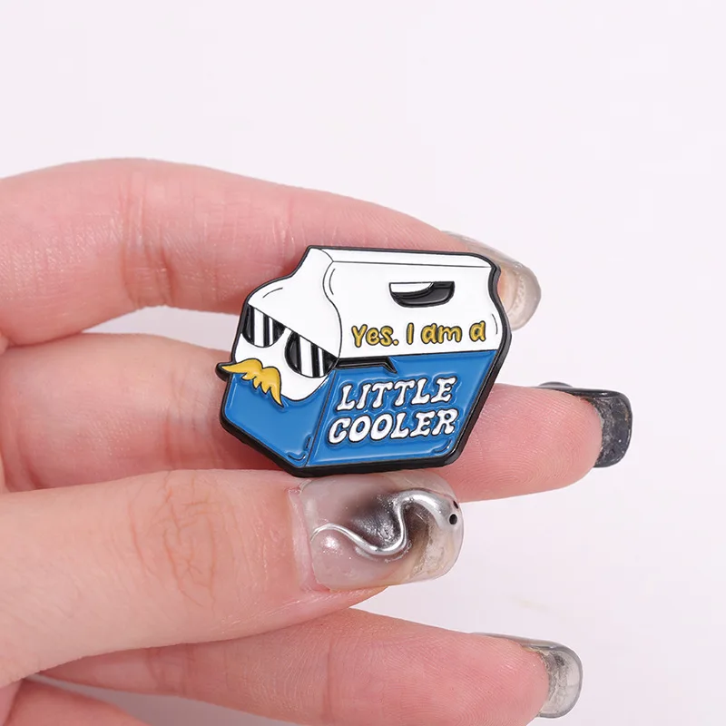 Creative Mailbox Yes I Am A Little Cooler Enamel Pins It'd Be A Little Cooler If You Did Funny Quotes Brooches Lapel Badge Gifts