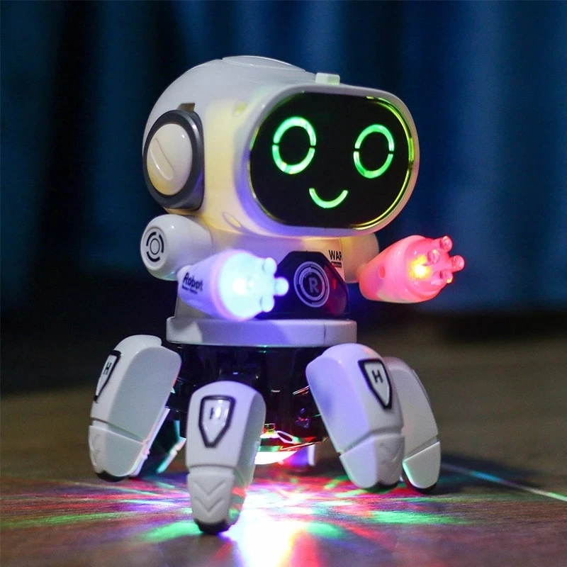 ZK30 Dropshipping Elettrico Sei Artigli Pesce Danzante Robot Giocattolo Per Bambini Con Luce E Musica Per Bambini Giocattolo Divertente Regali Di Compleanno