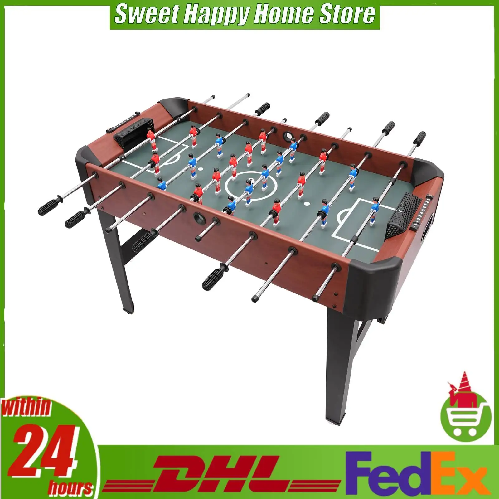 

Настольный футбол (футбол-тейбл) с 8 штангами, 47x24 дюйма, для развлечений в помещении, для детей и взрослых, для домашней игровой комнаты