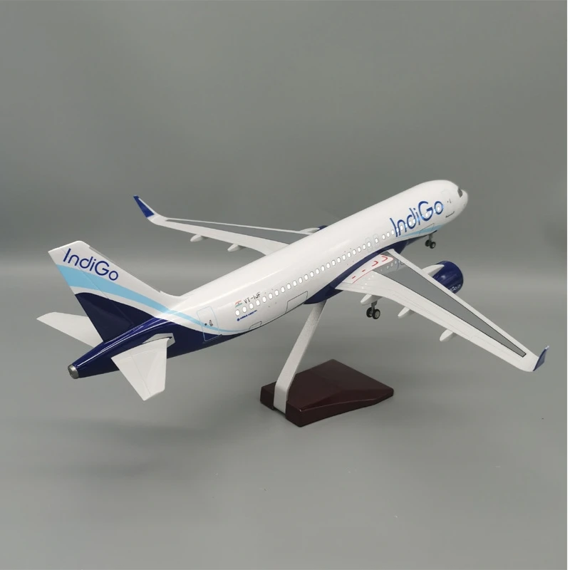 

New :80 Scale Model IndiGo Airlines 320neo Air India Aircraft With LED Wheels Collection Display Decoration Gifts Fans Toys