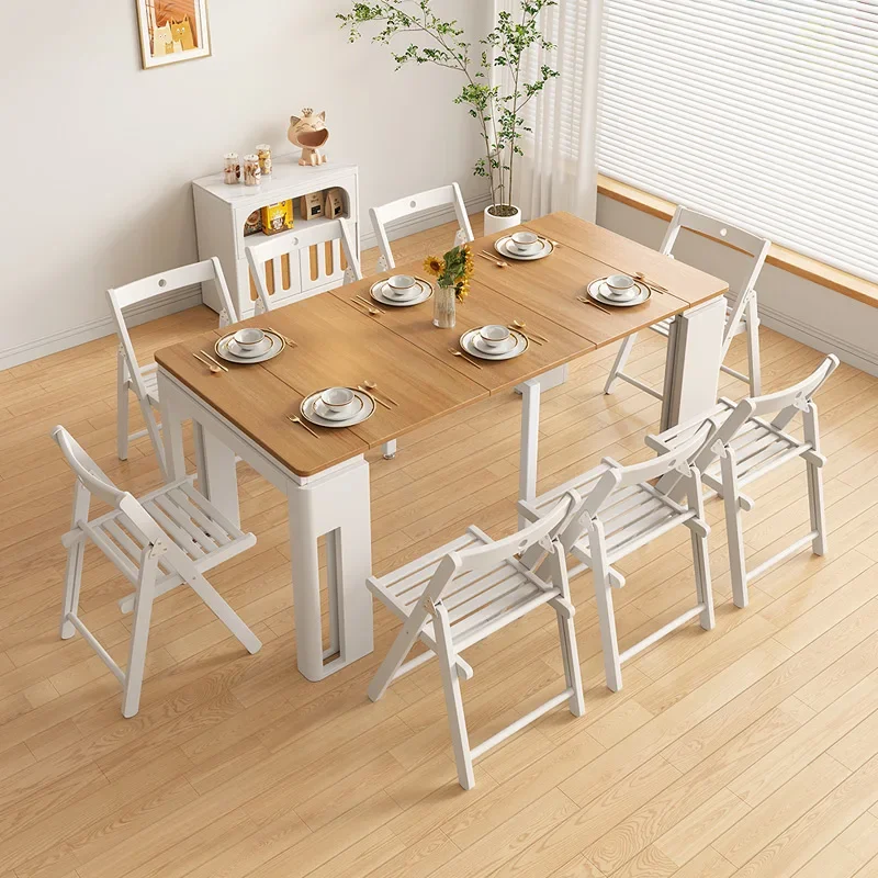 Folding dining table telescopic modern multi-functional side cabinet rectangular dual-purpose creative small apartment  wine