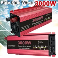 3000W Pure Sine Wave Inverter Large Power Inverter 12 V 24V to 220V Inversor Solar Car Inverter for Home Car RV Outdoor