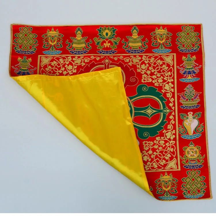 Tibetan tablecloth, ethnic style decoration, cross shaped diamond pestle, table mat, rectangular offering tablecloth mat
