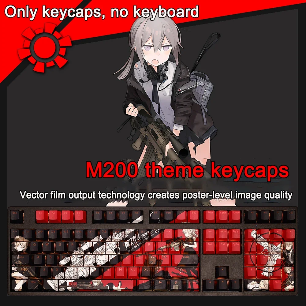 Girls Frontline Tastenkappen, alle Charaktere, HK416 Tastenkappen, PBT, Cherry, Hintergrundbeleuchtung, DIY-Tastenkappen, Anime-Tastenkappen für ANSI 61 87 104 108 Layout – Detail 24