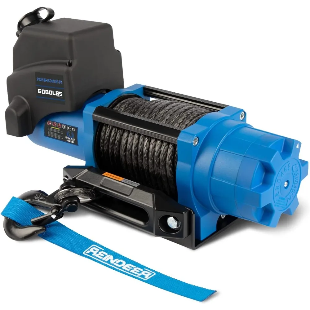 

New 12V Winch 6000 lb Load Capacity Electric Winch Kit Synthetic Rope with Wireless Remotes