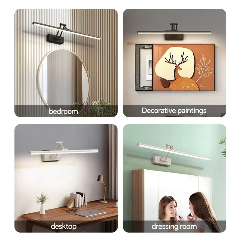 Modern LED Wall Lamp for Bedroom Bathroom Mirror Closet Kitchen Study Telescopic Indoor Sconce Decor Lighting Fixture Luster