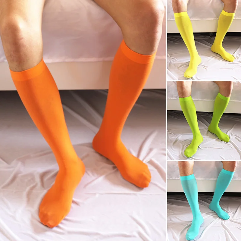 

Men's Sexy Ultrathin Socks Mid-Tube Velvet Leg Socks High Stretchy Smooth Over-the-Calf Business Socks Gifts For Men Exotic Form