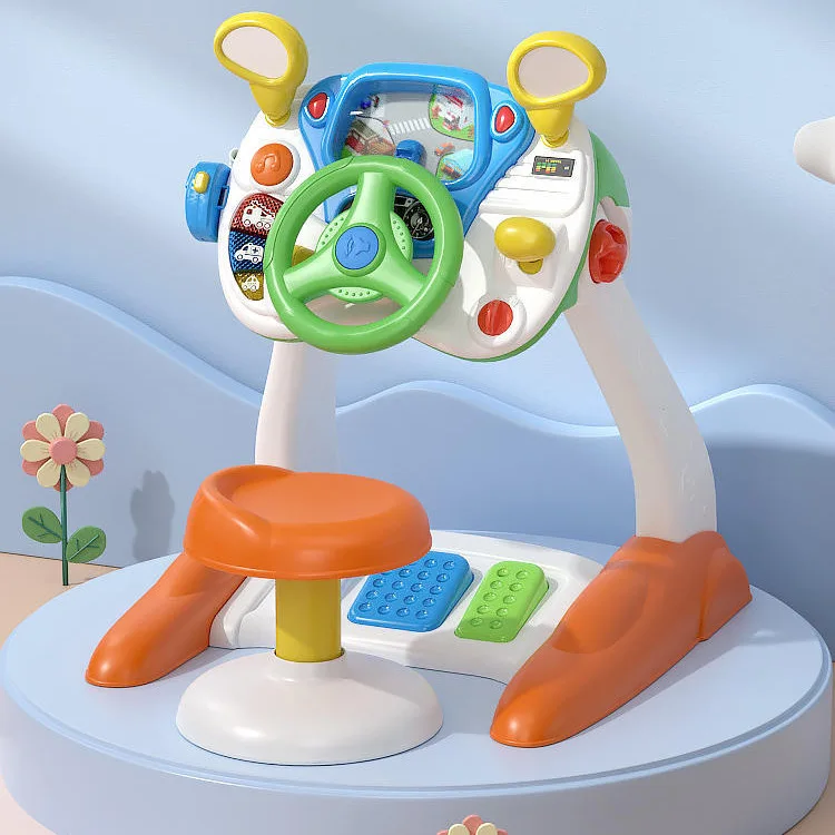 Steering Wheel Children's Toys Baby Simulation Car Bridge Music Multi-functional Game