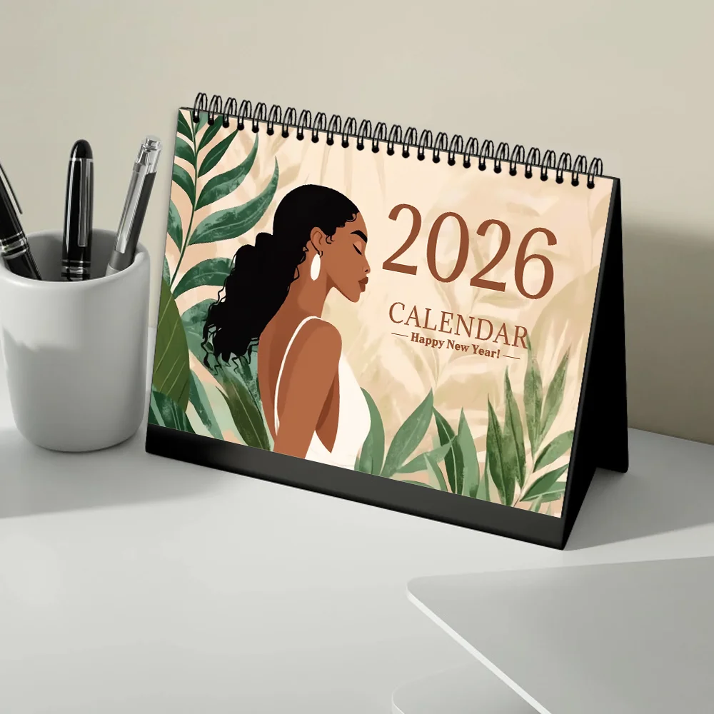 

1pc Customizable 2026 Calendar, Personalized Desk Calendar with Uploadable 6 Photos, Birthday Christmas New Year Gift, Calendar