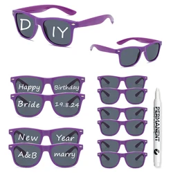 KAMMPT 12 Pairs Per Set New Fashion Candy Color Sun Glasses Women DIY Bride Decor Shades Festival Props Party Gifts Sunglasses