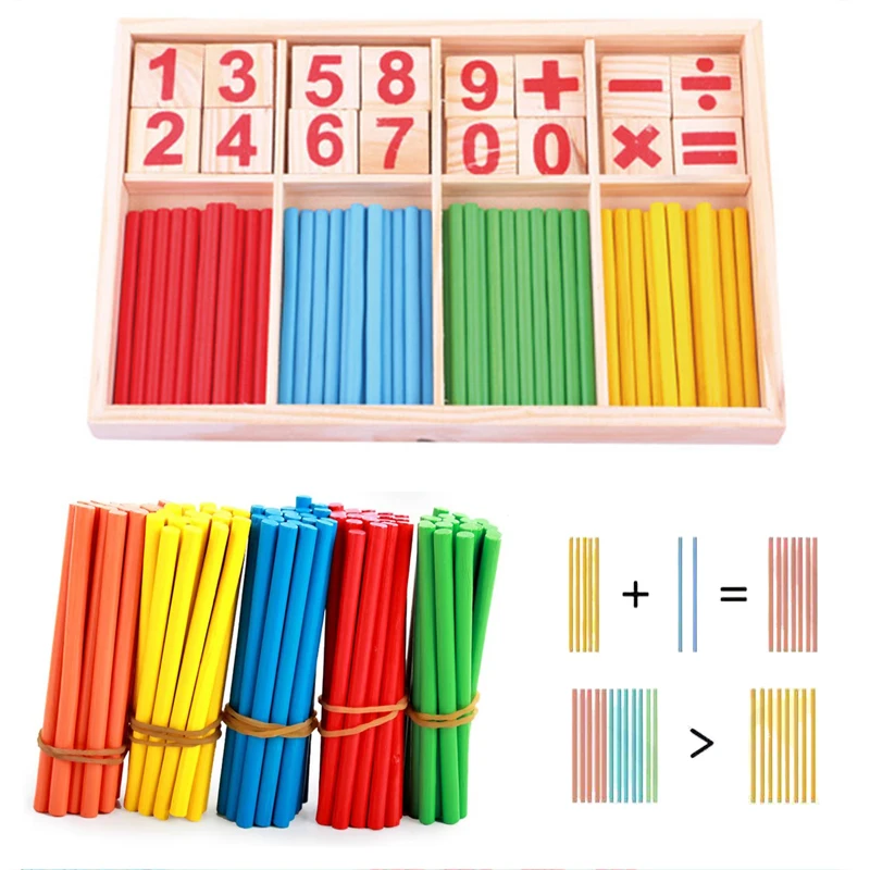 Counting Sticks Children Mathematical Enlightenment Developmental Toys Plastic/Wood Calculate Montessori Focus Training TMZ