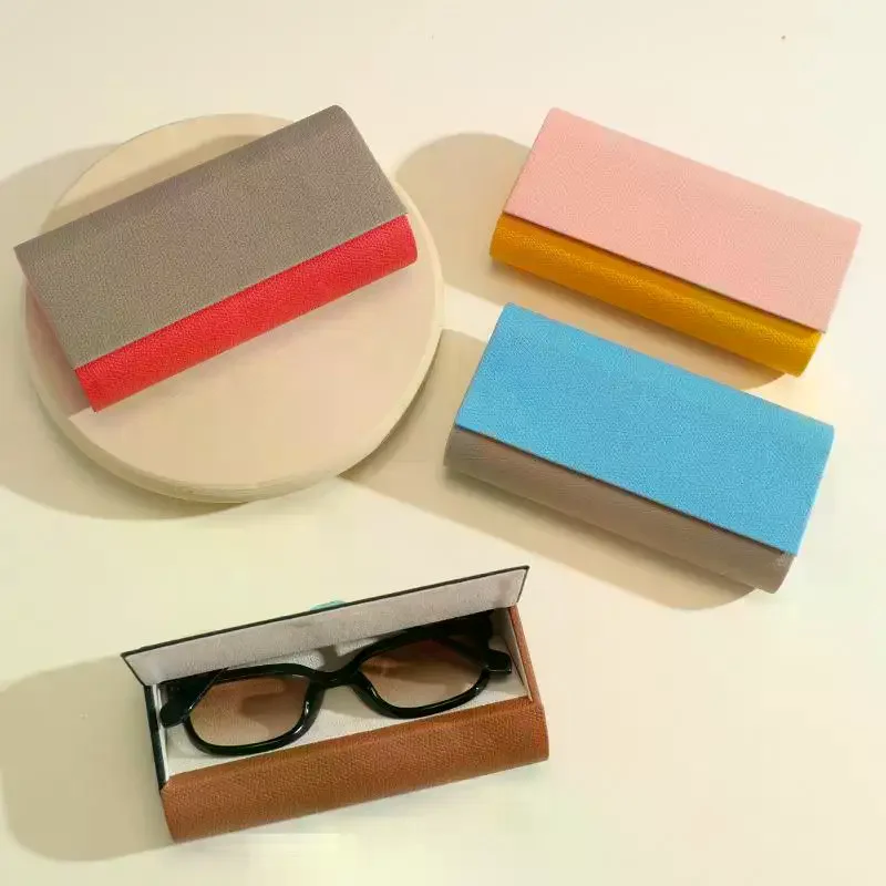 Portable Eyeglasses Protective Case Magnetic Buckle Flocking Inside Eyeglasses Sleeve Large Capacity Anti-Pressure