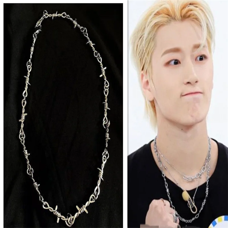 ATEEZ Idol Boy San 8-character Twists Chain Personalized Couple Pendant Necklace Decoration For Boys Girls Gift Festival Gift