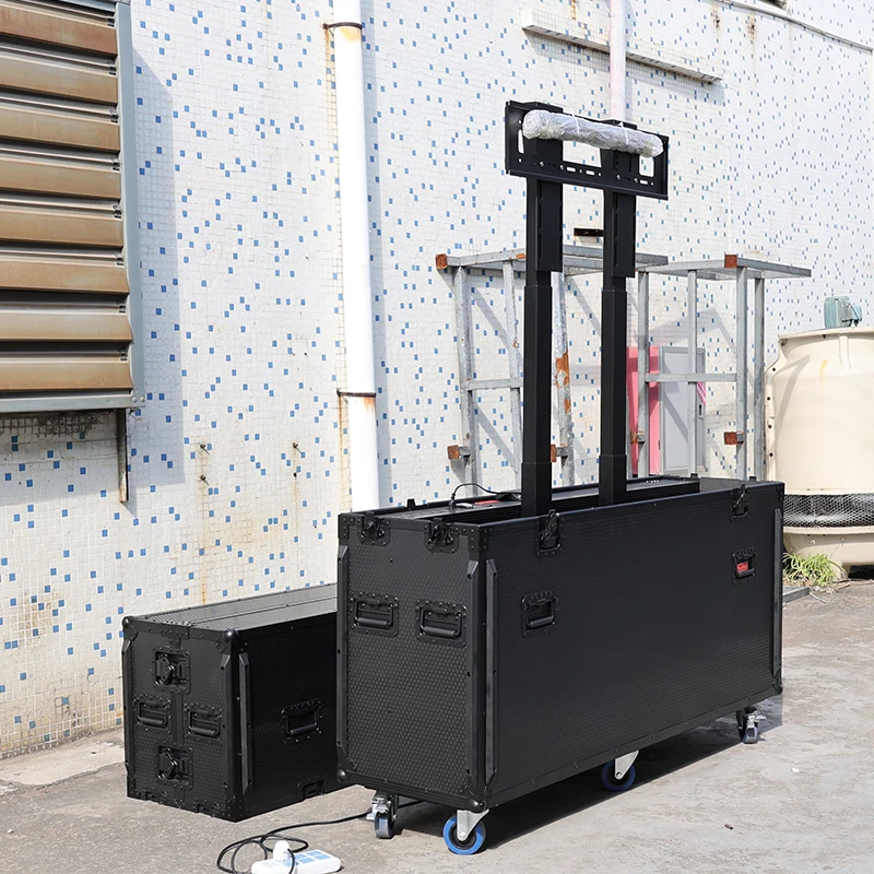 Custom Motorized 65 Inches LCD Screen Flight Case with TV Lift Mount