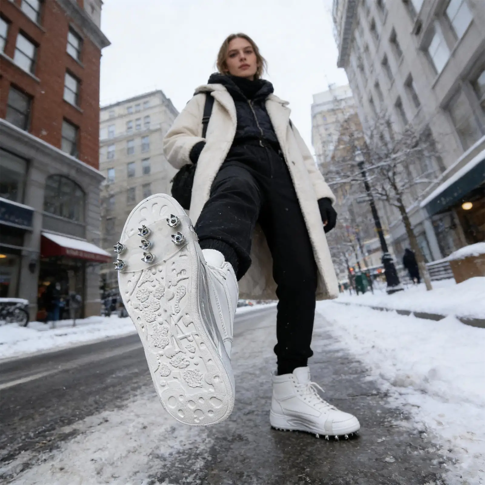 

Прозрачные шипы для обуви с 7 зубцами, гибкие противоскользящие накладки для мужчин и женщин, для походов, прогулок, бега, прозрачные альпинистские шипы