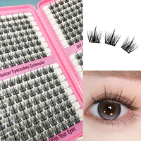 32 Rows of 320 Clusters C Curly False Eyelashes, 13 mm Length, 0.07 Thickness, Soft and Reusable DIY Eyelash Extension, Suitable for Beginners, Natural Appearance, Suitable for Beginners, Reusable