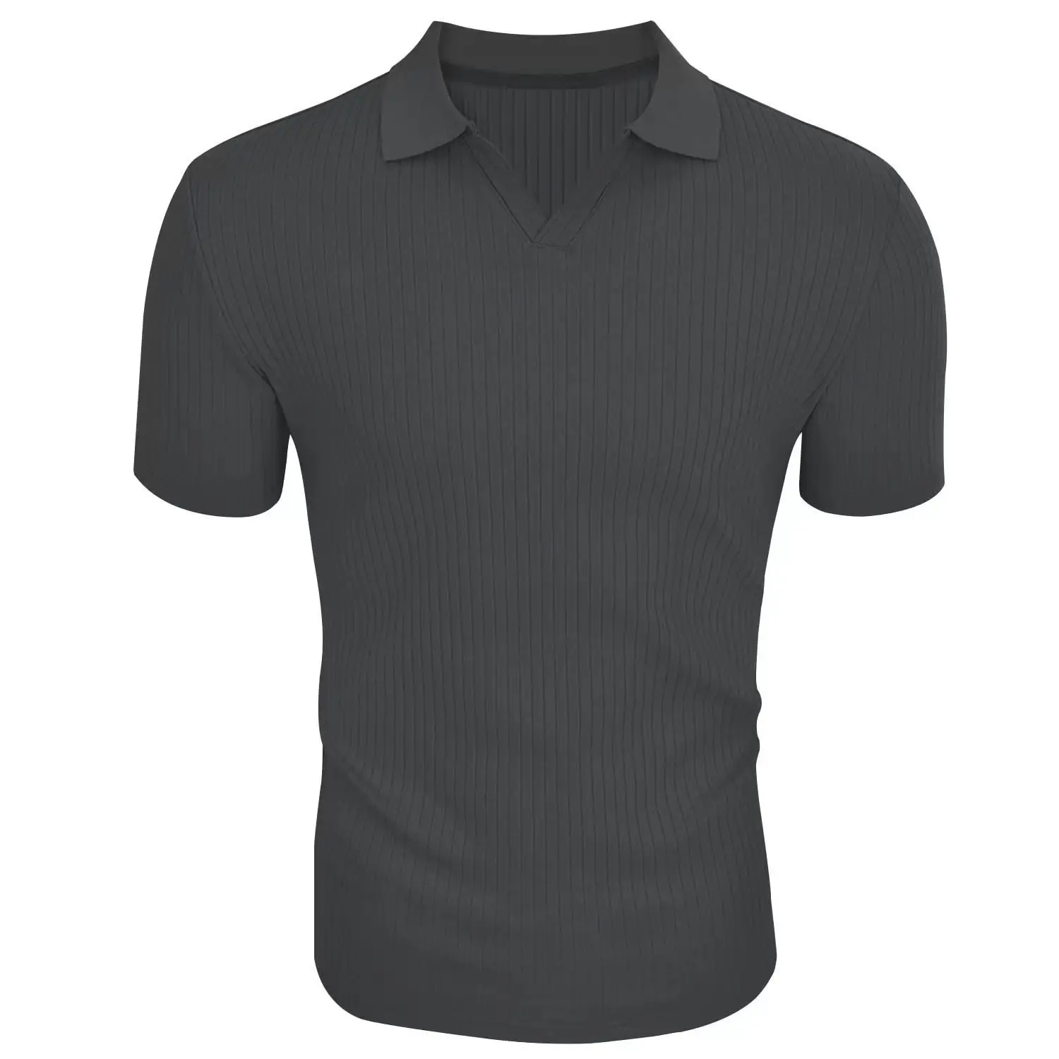 Neues Sommer-Herren-Freizeit-Poloshirt mit Kragen, V-Ausschnitt und Kurzen Ärmeln für den Täglichen Gebrauch – Detail 10