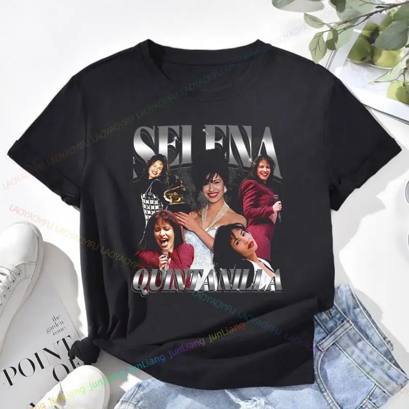 Vintage Selena Quintanilla T-shirt Oversized short-sleeved shirt pays homage to aesthetic sweatshirt