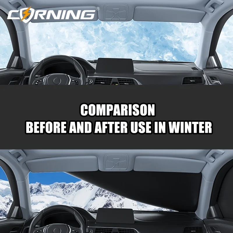 Universelle Auto-Windschutzscheibenabdeckung Wasserdicht Winddicht Winter Frost- und Eisschutz Sommer UV-Sonnenschutz für SUV Limousine – Detail 5