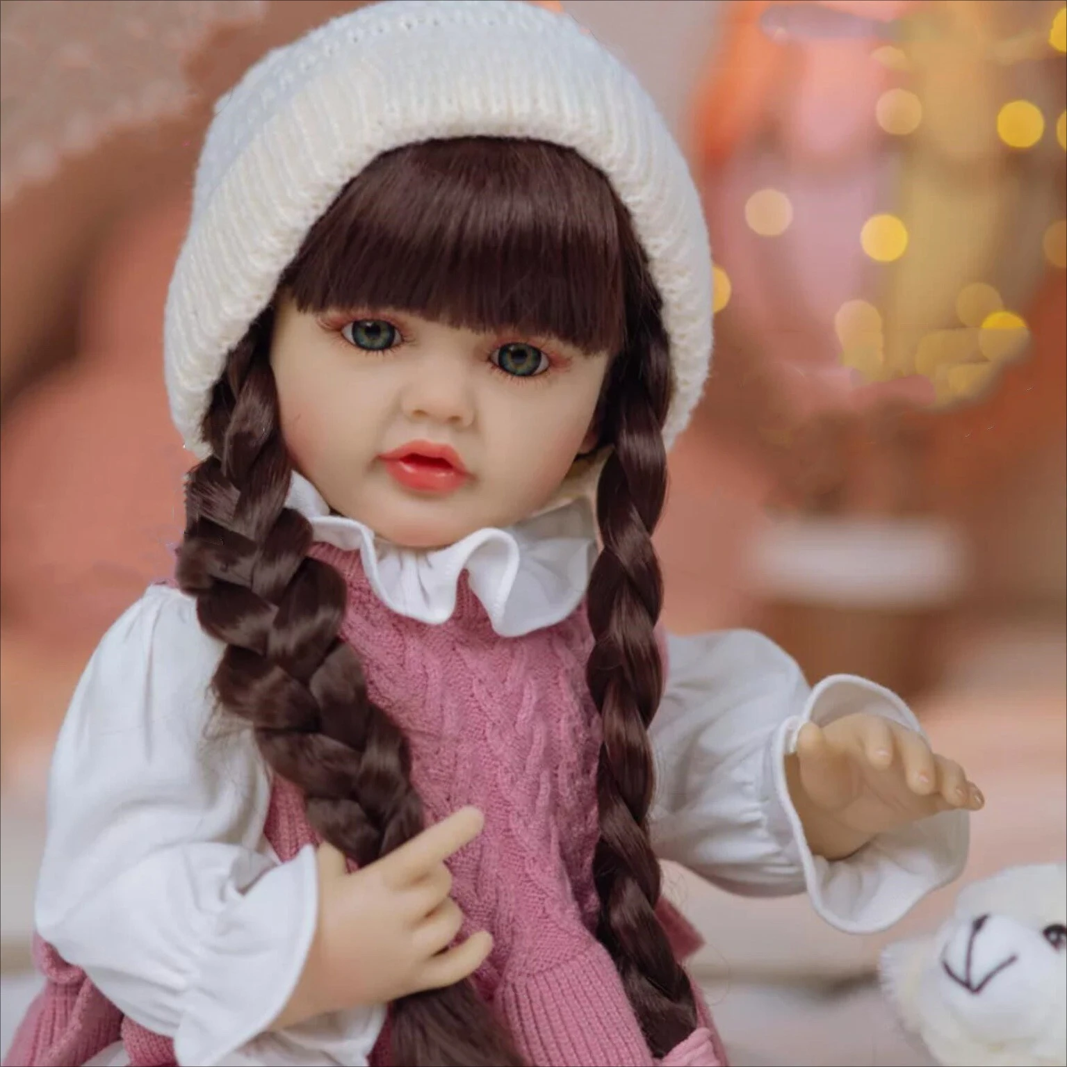 BZDOLL 55cm 22 Zoll Lebensechte Reborn-Babypuppe Ganzkörper Weichvinyl Prinzessin Kleinkind Dekopuppe Neugeborenes Kindergeburtstagsgeschenk