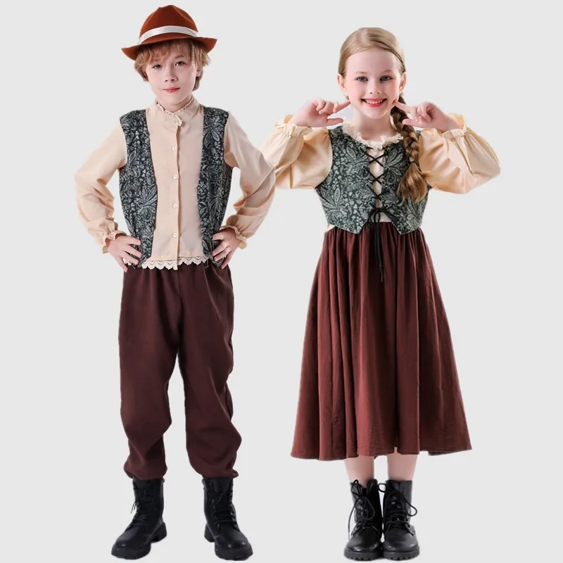 

Halloween Children's Beer Suit Medieval Knight Ceremony Costume Stage Performance Unisex Kids' Traditional Ethnic Fashion