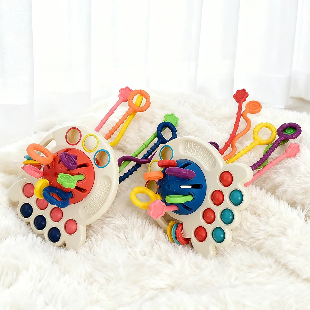 ของเล่นเสริมพัฒนาการทางประสาทสัมผัสสำหรับเด็ก  ของเล่นดึงเชือกฝึกการจับนิ้ว  ของเล่นเสริมพัฒนาการเรียนรู้สำหรับเด็กอายุ 18 เดือนขึ้นไป