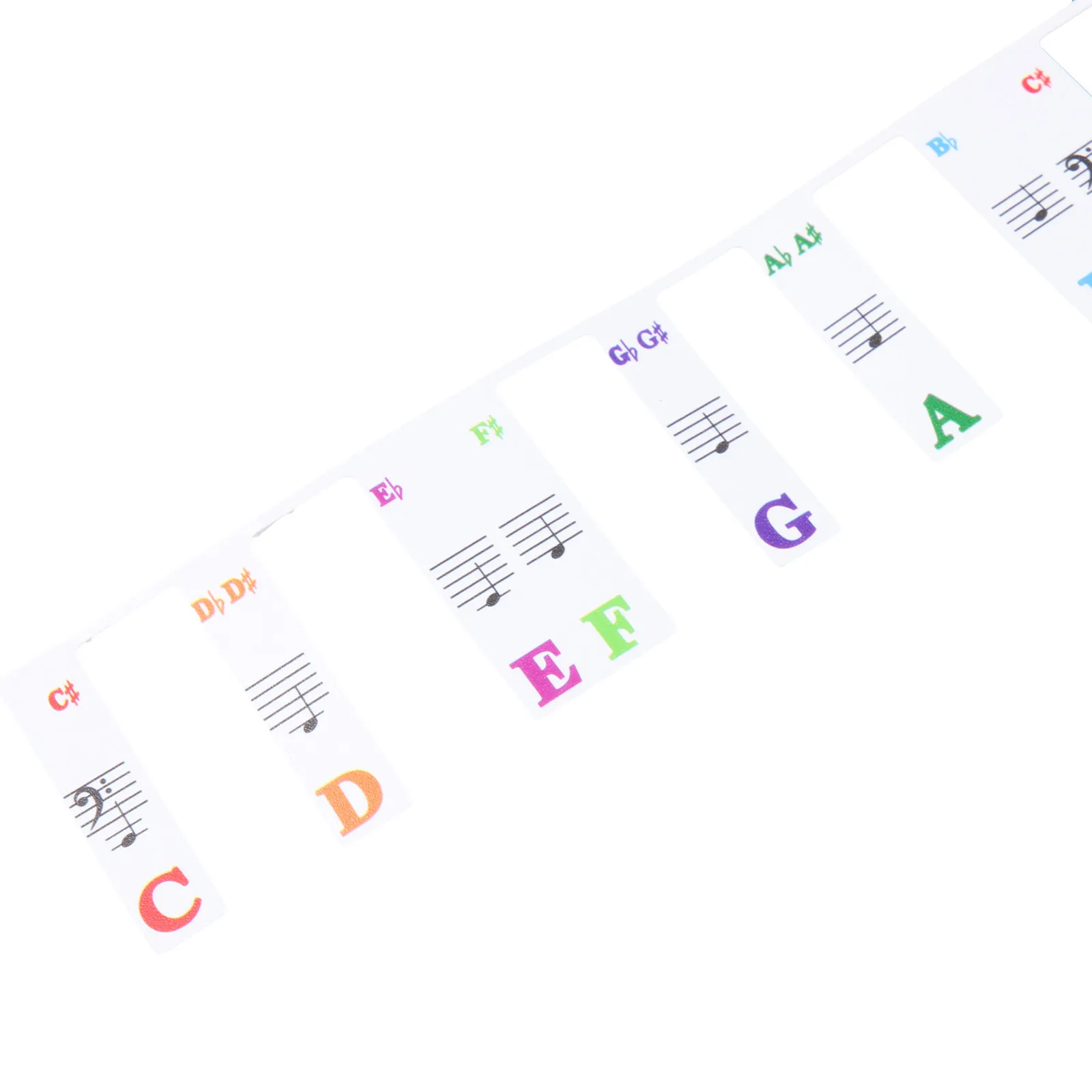 Piano Notes Silicon Buttons Sticker Key Stickers for 61 Keyboard Label Non-Sticking Practice