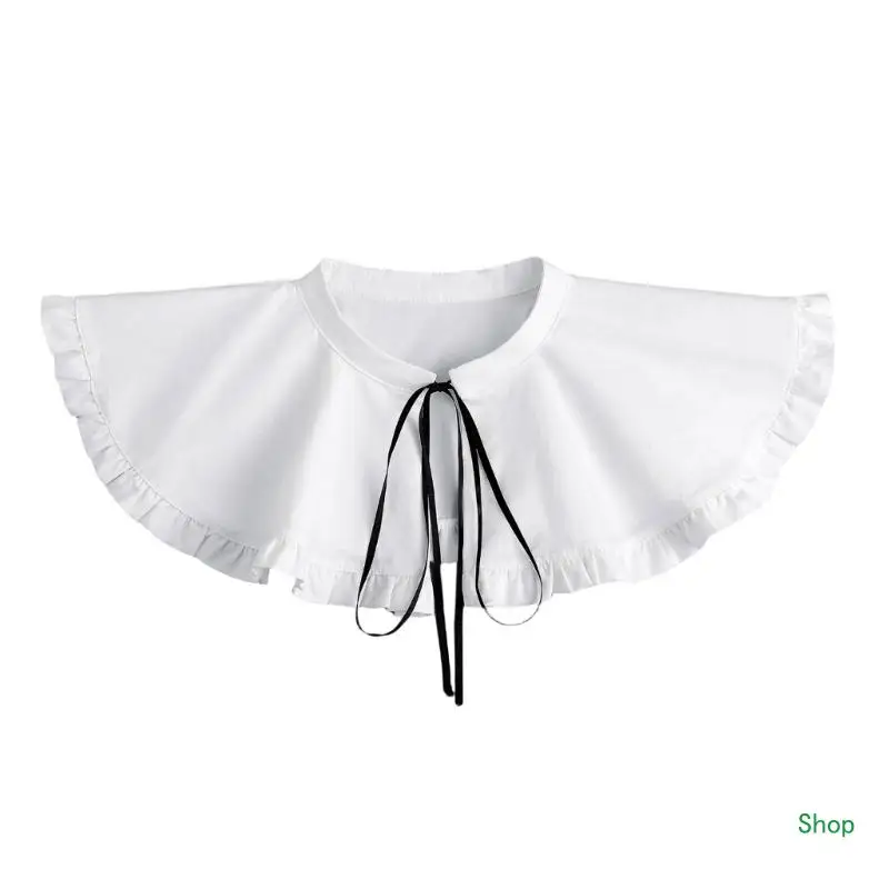 

Dropship Ruffle Brim Half Shawl Detachable Collar Sweater False Collar Women Neck Collar